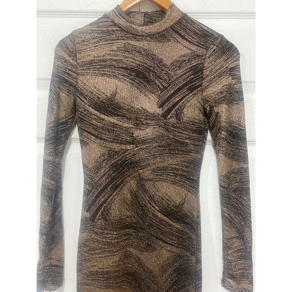 Fashion Nova Bodycon Metallic Shimmer Dress Size Small - Picture 3 of 6